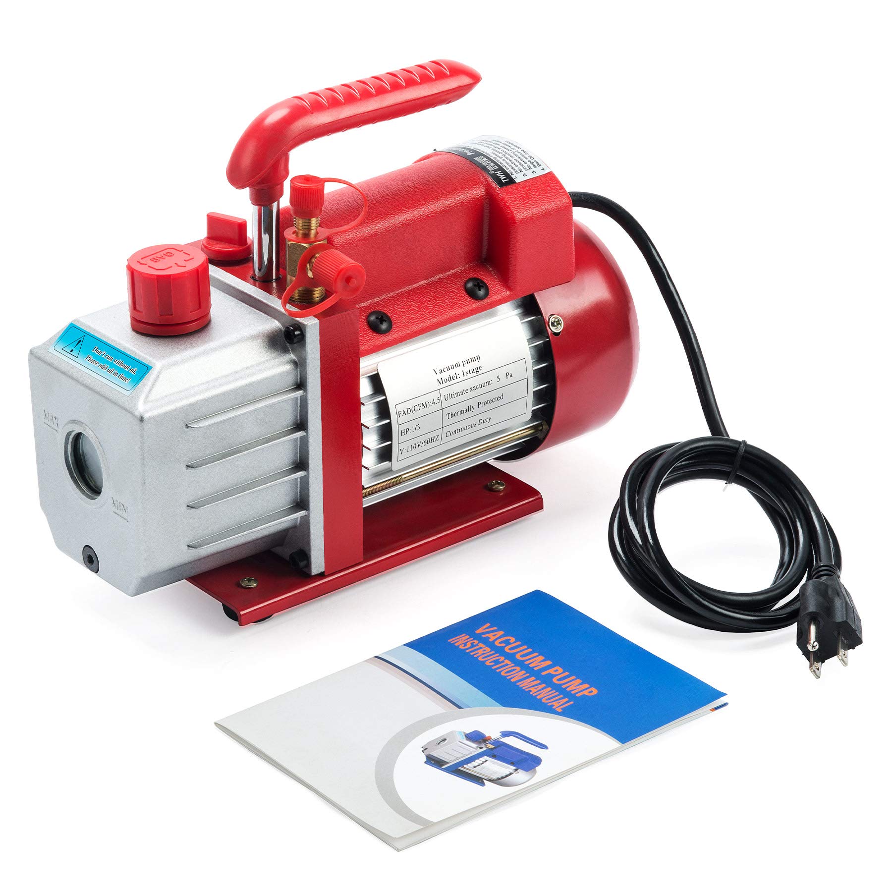 Buy Orion Motor Tech Vacuum Pump for Air Conditioning, 4.5CFM 1/3HP