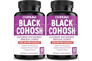 CIVIMUNA (2 Packs) Black Cohosh Capsules 6650mg - Black Cohosh, Dong Quai, Chasteberry - 4 Months Supply