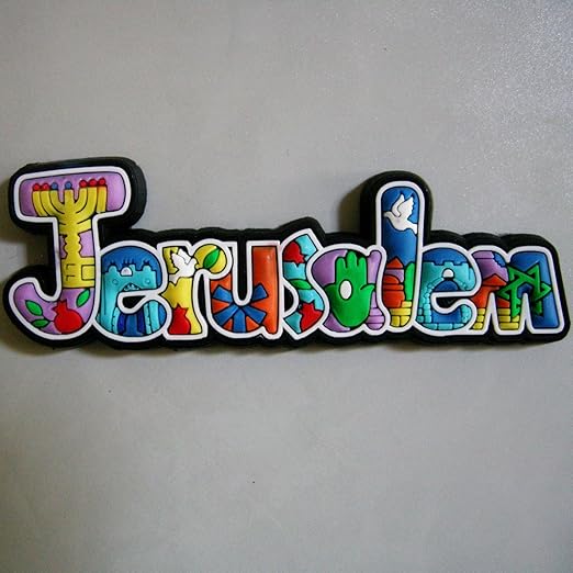 Imán para nevera de Jerusalén tamaño: 9 cm x 2,5 (1,5) cm de goma ...