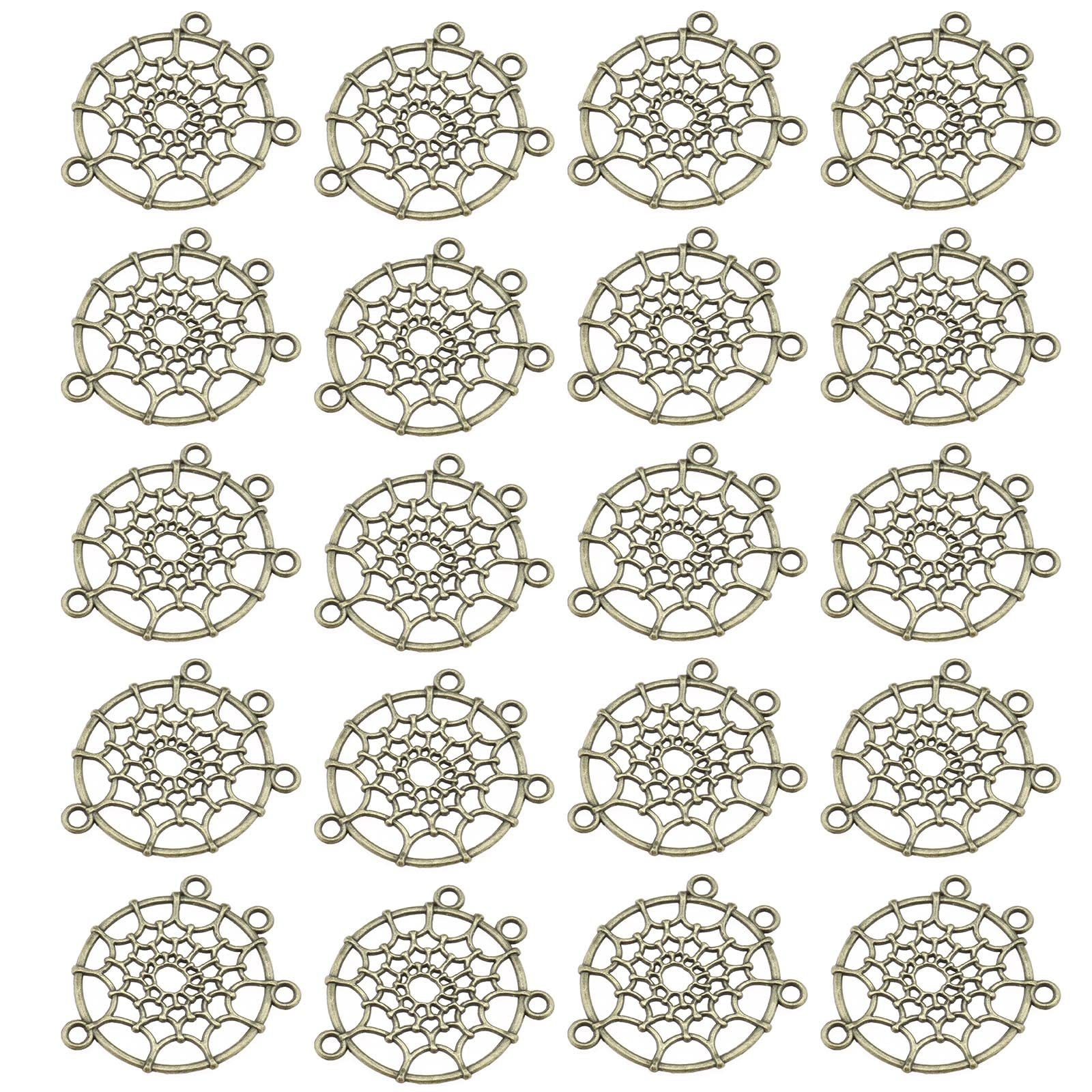 EMSea 50PCS Dreamcatcher Charms Pendants DIY Craft Jewelry Making Decorations Ornaments for Bracelet Necklace Keychain Crafting Findings Accessories Bronze