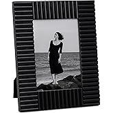 SUMGAR 5x7 Black Picture Frame Wood Photo Frame Modern Classic Living Room Office Decor Tabletop Wall Hanging Display Artwork Painting Gift for Family Friends Birthday Graduation Wedding