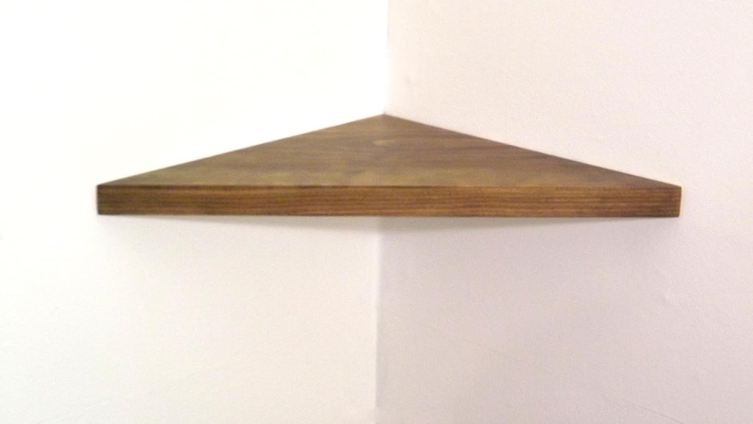 18" Wide Solid Wood Floating Corner Wall Shelf with Ash