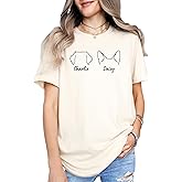Custom Dog Shirt Personalized Dog Ears Tshirt Puppy Breed Name Shirt Puppy Mom Tee Puppy Lover Gifts for Women and Men Cat Mom Tee Pet Lovers Crewneck Tee