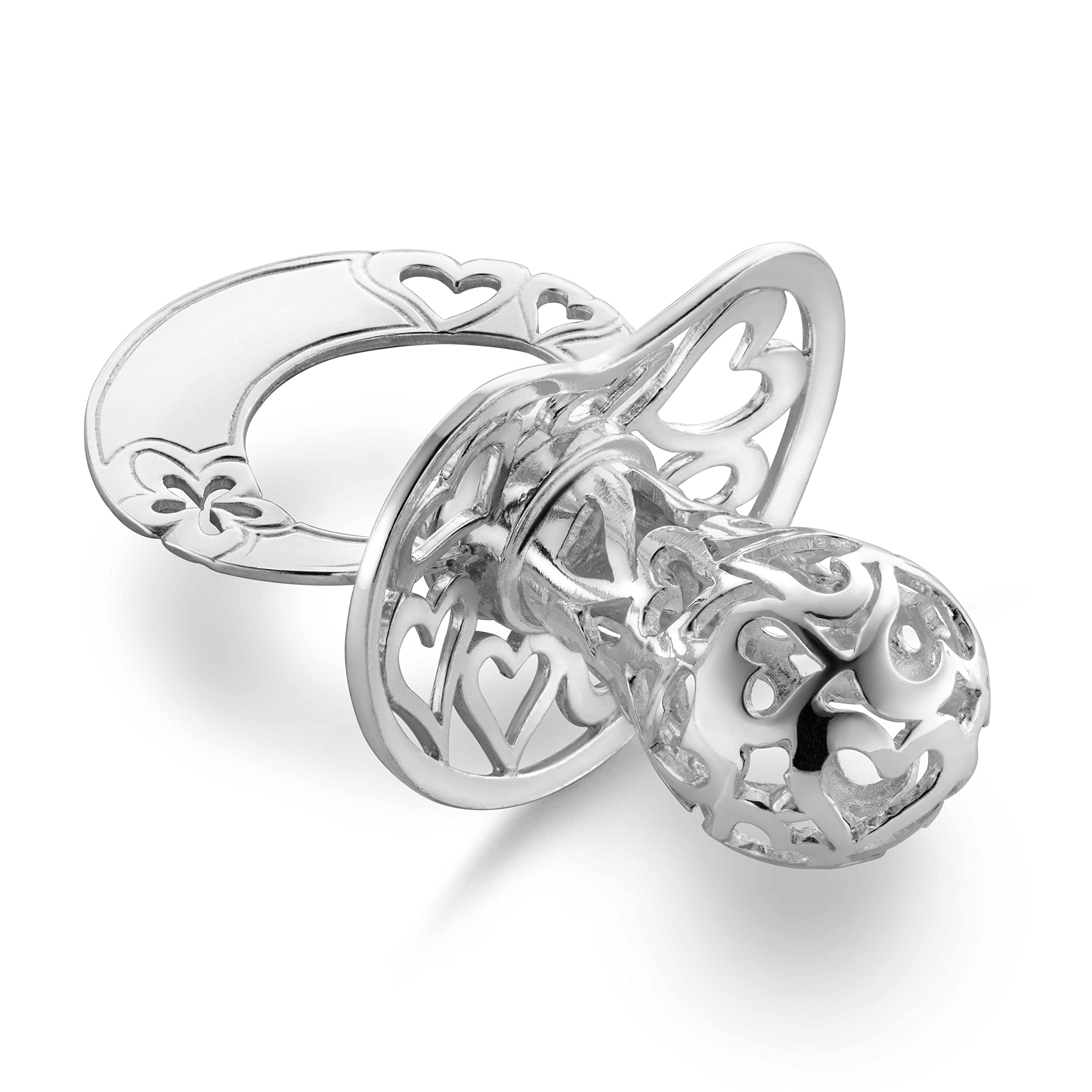 fish Handcrafted Silver Pacifier Charm For Baptism Gift Or Baby Keepsake