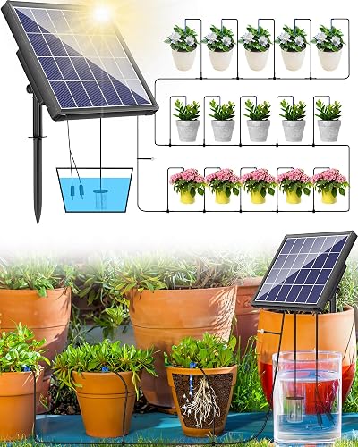 Biling Solar Automatic Watering System 15 Drippers 6 Modes IP67 Garden Kit