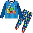 Difforever Boys Long Shirts and Pants Sets Kids Girls Cartoon Home Daily Playwear Causal Wear for 2-12 Years