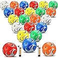 Wettarn 24 Pcs Soccer Ball Boys Girls Sport Soccer Ball Bulk with Pump and Net Bag Outside Machine Stitched Balls for Practice Playing Game Training Gifts