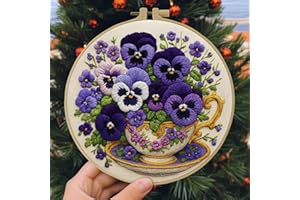 JOZYSH Flower Embroidery Kit for Beginners with Stitch Video, Flower Cross Stitch Kits for Adults Beginners, Handcraft Lovers