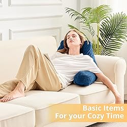 Sasttie Reading Pillow for Bed, Velvet Back Support