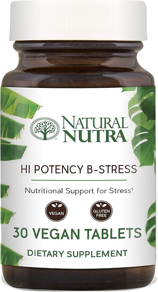 Hi Potency B Stress Complex by Natural Nutra with Vitamin C, Passion