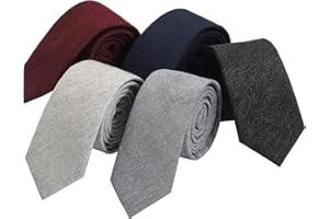 HOULIFE Ties for Men, Solid Mens Tie, Cotton Stripe Skinny Ties for Men, Slim Men’s Neckties for Wedding Party