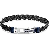 Tommy Hilfiger Men's Jewelry Flat Braided Leather Bracelet