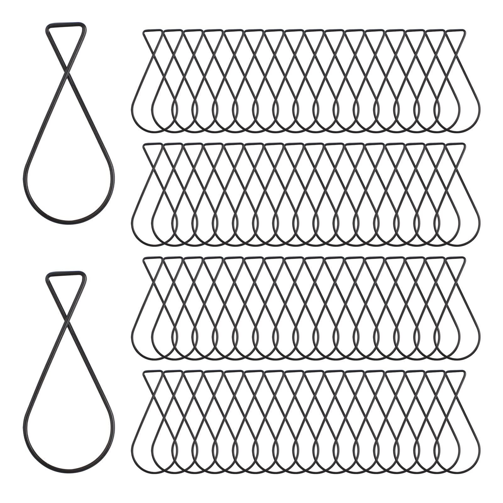 INCREWAY Ceiling Hooks Clips 50pcs Spring Steel Hooks Figure-8 Squeeze Hangers Party Christmas Wedding Classroom Office Home Decorations from Suspended Tile/Grid/Drop Ceilings, Black — image 1