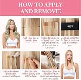 GOO GOO Tape In Hair Extensions 18inch 100g 40pcs Ash Blonde 17A/60A view 4