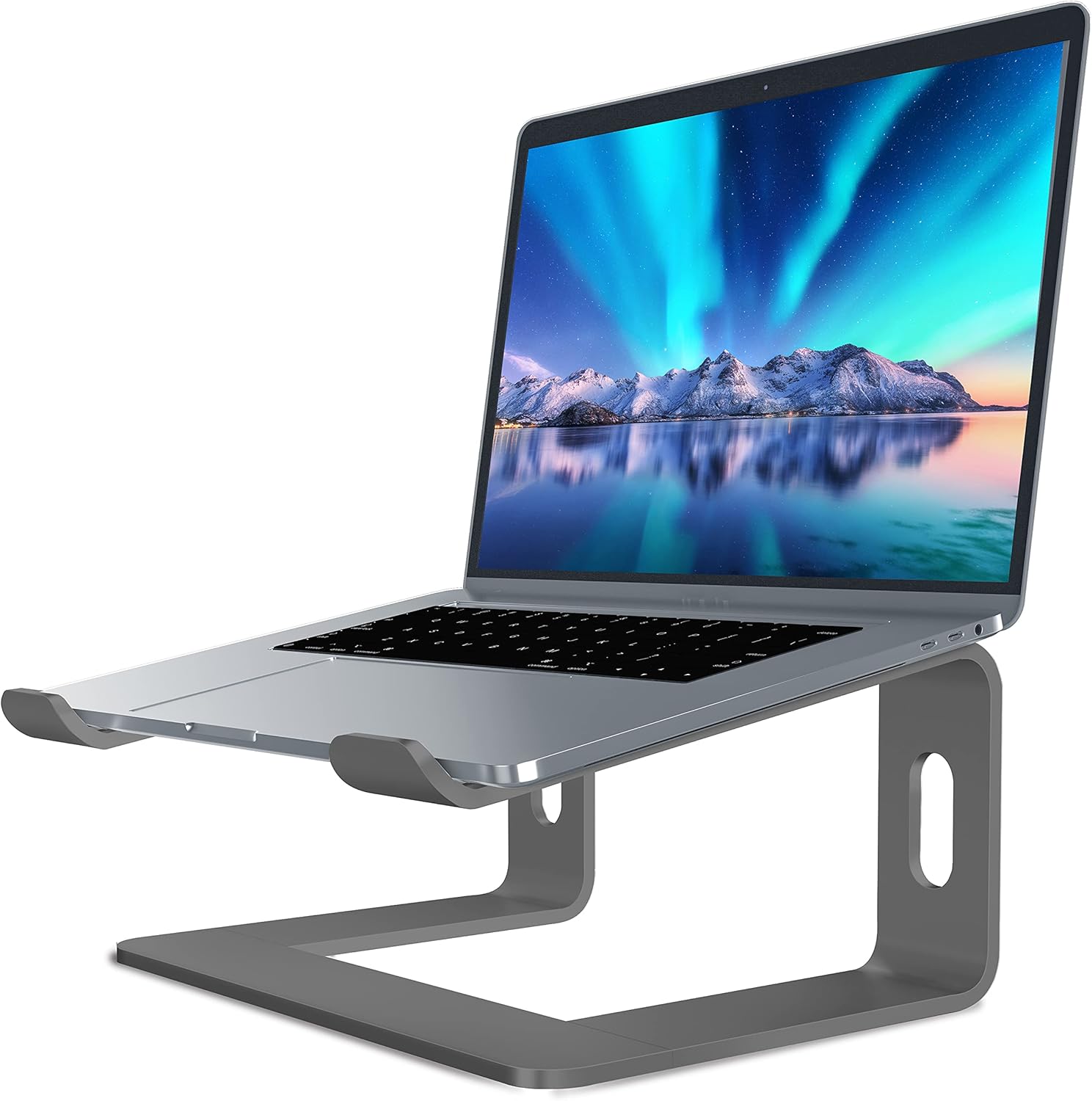 Soundance Laptop Stand, Aluminum Computer Riser, Ergonomic Laptops Elevator for Desk, Metal Holder Compatible with 10 to 15.6 Inches Notebook Computer, Grey: Office Products