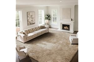 yongyangjuxin Fluffy Rug Shaggy Area Rug, Beige 8x10 Area Rugs for Living Room, Large Shag Area Rugs for Bedroom Kids Room Home Decor, Upgrade Anti-Skid Rectangular Fuzzy Rugs