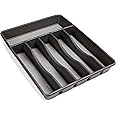 Rubbermaid No-Slip Large, Silverware Tray Organizer, Black with Gray