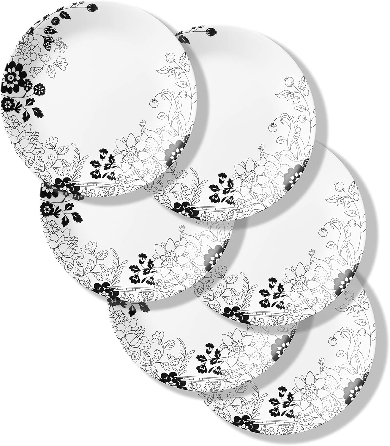 Corelle 6Piece Chip Resistant Lunch Plates, Glass, Uptown Garden