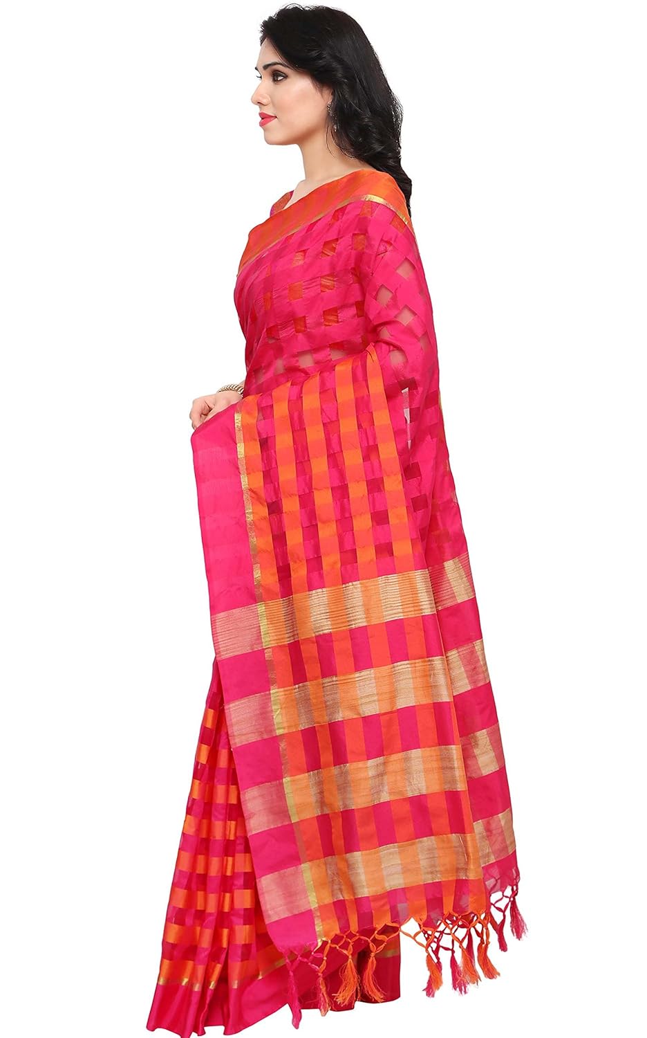 ethnicjunction women's cotton silk saree with blouse