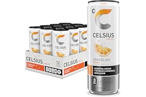 CELSIUS Sparkling Orange, Functional Essential Energy Drink 12 Fl Oz (Pack of 12)