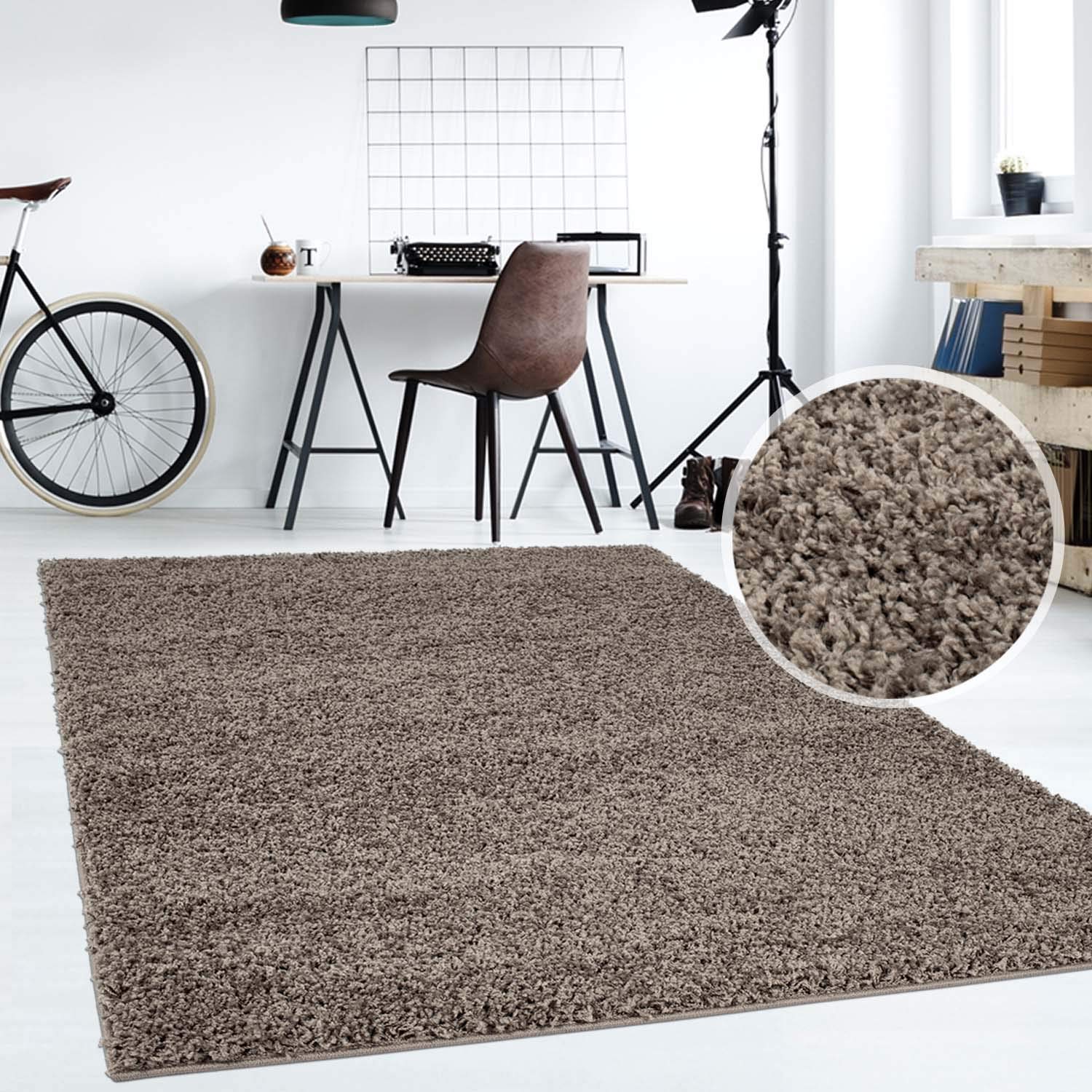 Hochflor Teppich | Shaggy Teppich fürs Wohnzimmer Modern & Flauschig | Läufer für Schlafzimmer ...