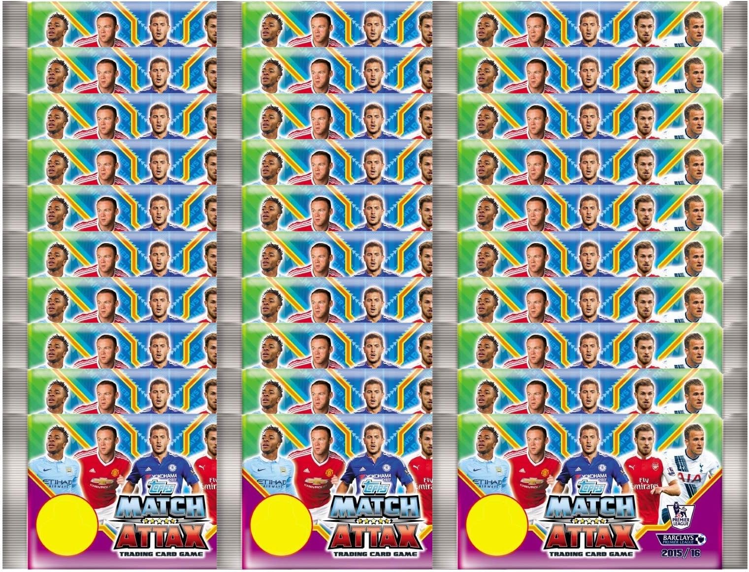 EPL 2015-16 Topps Match Attax Cards - 30-Pack Set (Total of 157 Cards)