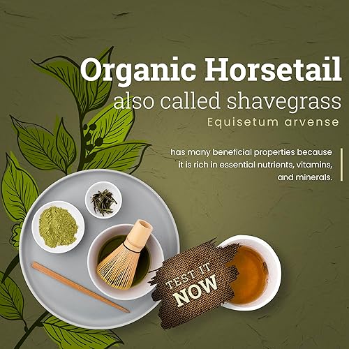Biokoma Organic Horsetail Dried Leaves 50g - USDA Certified Herbal Tea In Resealable Pouch