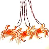 GZYSSL 6 Pcs Crab Mardi Gras Bead Necklaces Mardi Gras Parade Throw Bead Necklacs Party Supplies