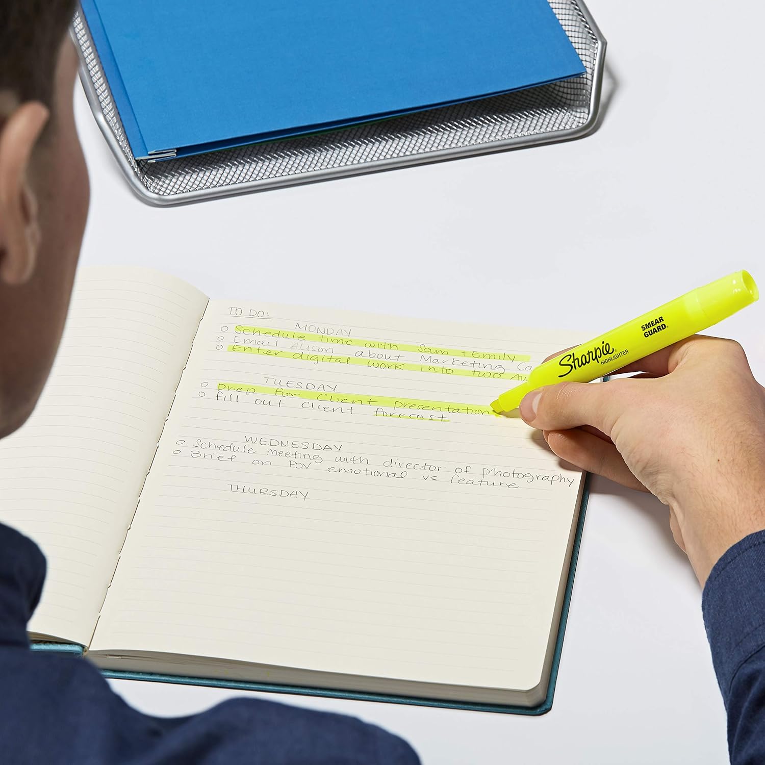 Sharpie Tank Style Highlighters, Chisel Tip, Fluorescent Yellow, 4 Count : Office Products