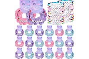 Hoteam 24 Sets In My Birthday Era Party Supplies Popular Singer Favors Friendship Bead Bracelets Velvet Hair Scrunchies for Girls Fans Party Supplies Birthday Decorations