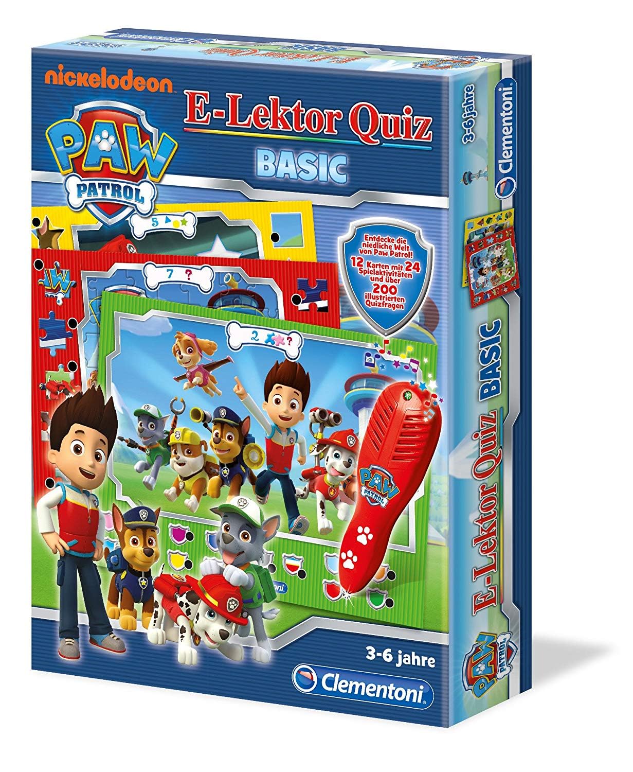 Clementoni 69368 E-Lektor Quiz Basic – Paw Patrol, Lernspiel mit mehr als 200 Fragen, Spielzeug für Kinder von 3-6 Jahren, geeignet für Kindergarten & Vorschule