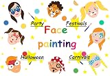 BOBISUKA Face Painting Kit 16 Colors Kids Body Paint Kit w/ Brushes Stencils view 5