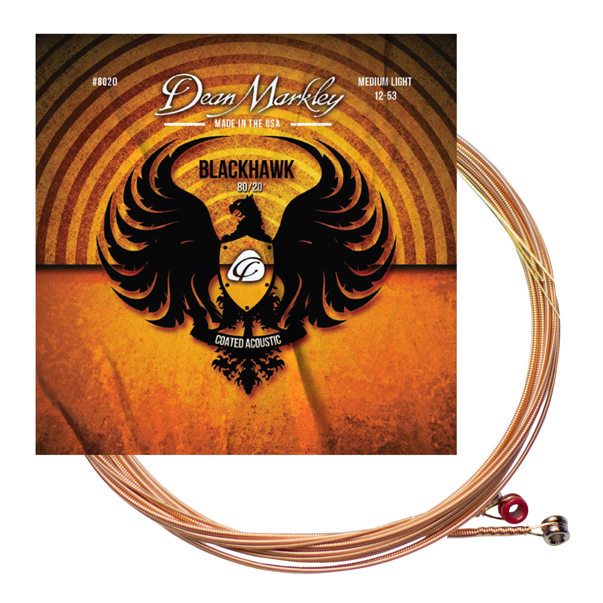 Dean Markley DM8020 Blackhawk Coated 80/20 A Strings, Szie 12-53