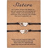 INBLUE Custom Matching Heart Bracelet Set, Personalized Name 2/3/4 Pieces Stainless Steel BFF Best Friend Bracelet Set, Frien