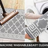 SHACOS Non Slip Hallway Runner Rug 60x180 cm Grey TPR Backing Easy Clean view 8