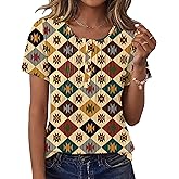 Rapbin Short Sleeve Shirts for Women Pleated Crewneck Cute Blouses Dressy Casual Elegant Tops Loose peasant Summer T-Shirts