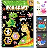 Art & Craft Activity,Foil Craft Animal DIY Art Fun Kits,No Mess Creative Foil Art Kits Set Drawing Game for Kids,Birthday Gifts Crafts Supplies Travel Toys for Girls Boys Ages 4 5 6 7 8 9 Year Old