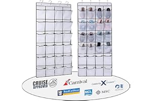 Cruise Cabin Over Door Organiser for Shoes, Toiletries and Accessories – 24 Pockets – Tested on All Cruise Lines such as Carn
