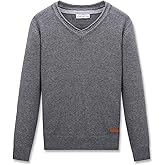 CUNYI Boys Long Sleeve V-Neck Cotton Pullover Knit Sweater
