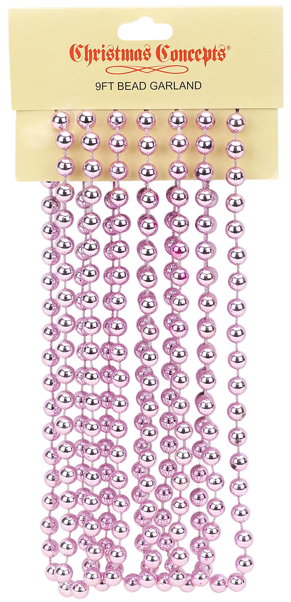 Christmas Concepts® 9ft Christmas Bead Chain - Christmas Bead Garlands - Decorations (Baby Pink)