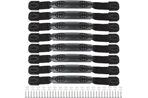 EATHEATY 8 Pack Kayak Handles Replacement, Heavy Duty Kayak Carry Handles, Durable Canoe Boat Side Mount Handle Accessory Kit for Kayaks Boat Suitcase Luggage, Black, Including 40 Mounting Screws