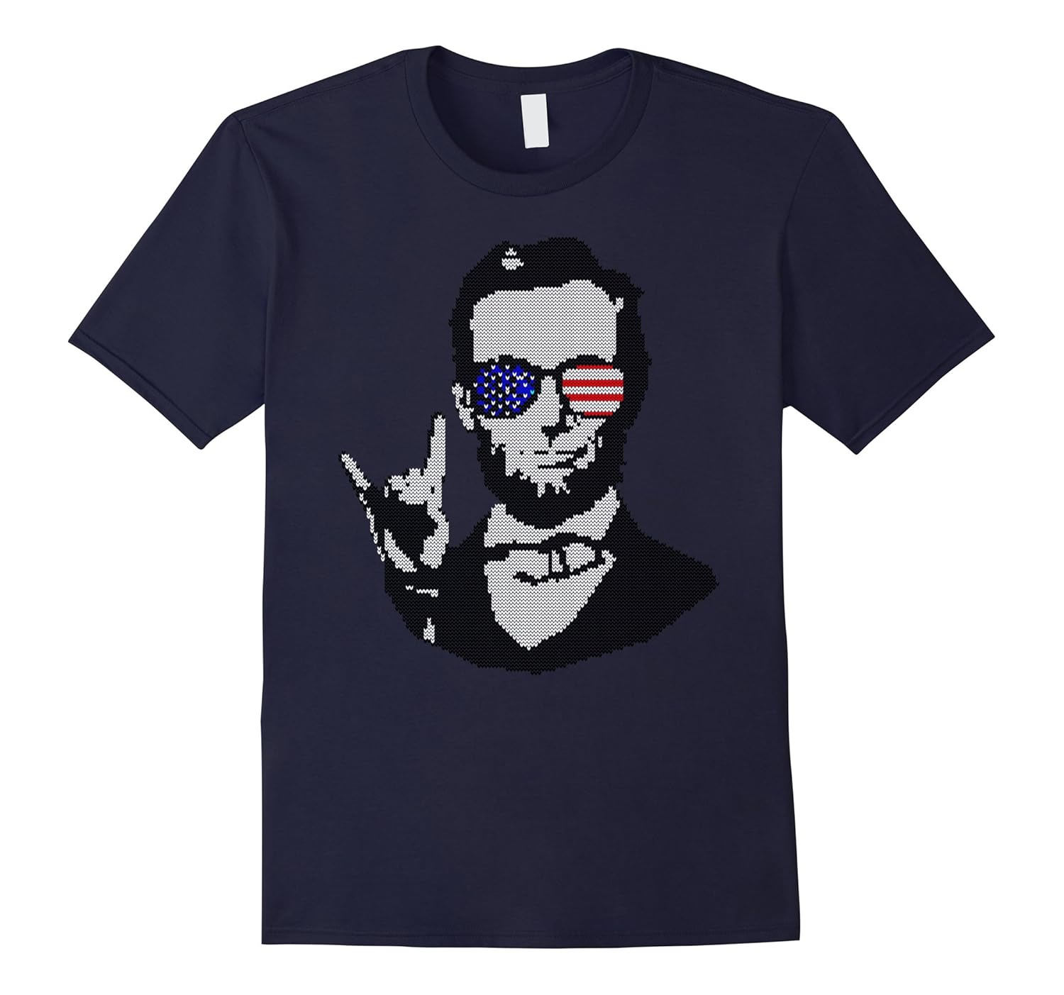 Cool Ugly Sweater Abe Lincoln Christmas T-Shirt-ANZ
