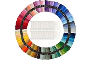 INFNZOLI Embroidery Floss 200 Skeins Cross Stitch Thread Rainbow Color Friendship Bracelet String Yarn Making Kit Craft Floss Set with 20 Pcs Floss Bobbins (200 colors)