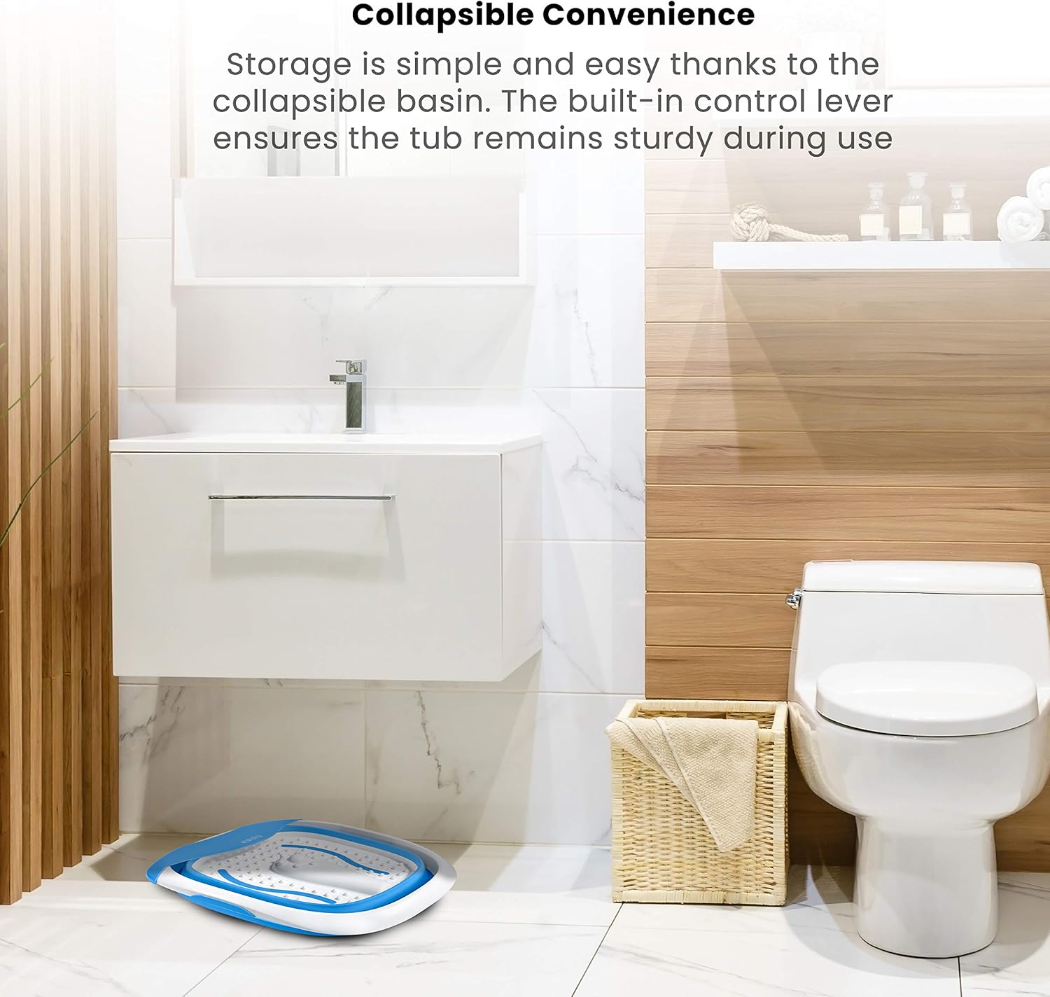 HoMedics  Compact Pro Spa Collapsible Footbath with Heat | Vibration Massage, Acu-Node Surface, Heat Maintenance | Improves Circulation, Soothe Tired Muscles, Collapsible Tub for Easy Storage: Health & Personal Care