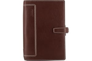 Filofax Holborn Organizer, Personal Size, Brown - Full-Grain Buffalo Leather, Six Rings, Cotton Cream Week-to-View Insert, Mu
