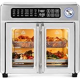 Emeril Lagasse 26QT French Door Multi-Function Air Fryer Toaster Oven | 26QT air fryer oven with French doors, 24 cooking functions, dual-speed fan and rotisserie for easy family meals.