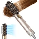 TYMO Hair Straightener Brush Blow Dryer 2-in-1, 2X Faster Wet to Dry Hair Straightener Hot Comb for Smooth Styling, Flowy Ionic Air Straightening Styler for Women, Add Shine &amp; Less Heat Damage, Gold