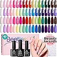 beetles Gel Polish Set 36 Colors Verse of Flower Collection Spring Summer Gel Nail Polish Pink Red Green Blue Gel Polish with 3Pcs Base Top Coat Soak off UV Gel & Nail Art Stickers Gifts for Women