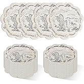 50PCS Western Paper Plates 7 Inch Western Theme Paper Party Dessert Dinnerware Wild West Rodeo Cowboy Cowgirl Kids Bday Party Plates for Birthday Baby Shower Birthday Parties Decoration Supplies