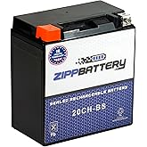 ZIPPBATTERY YTX20CH-BS 12V 270 CCA AGM &ndash; Maintenance-Free 18Ah Battery for ATV, UTV, Cruiser, Snowmobile, Jet Ski &ndash; T3 Nut &amp; Bolt Terminal &ndash; Fits Harley Road Glide, Polaris RZR 800, Can-Am Commander